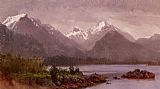 Teton Paintings - The Grand Tetons, Wyoming by Albert Bierstadt